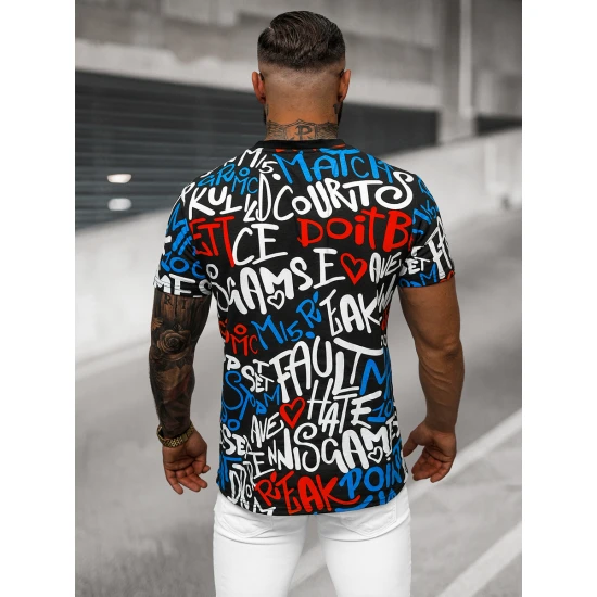 Vyriški juodi marškinėliai su spauda Bett Marškinėliai su užrašais