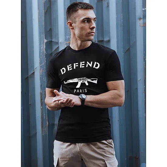 Vyriški juodi marškinėliai Defend RX5579