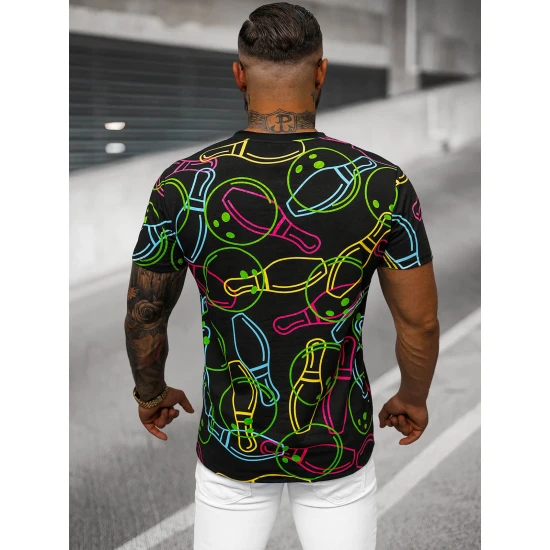 Vyriški juodi marškinėliai su spauda Goal O/T1272/3