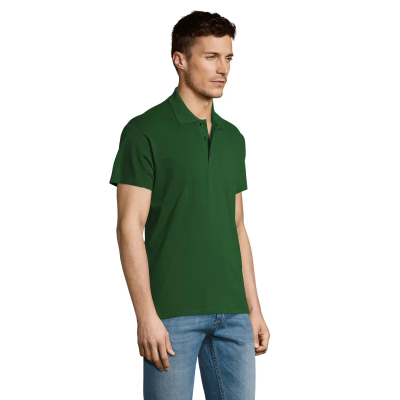 Vyriški tamsiai žali polo marškinėliai Summer PK11342