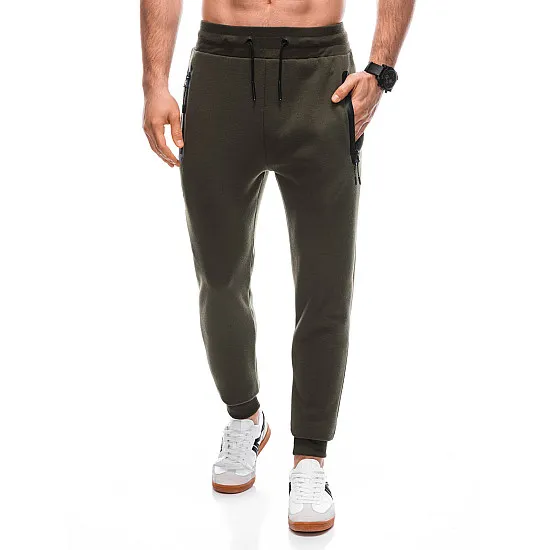 Casual trousers in khaki Gin EM-PASK-0102
