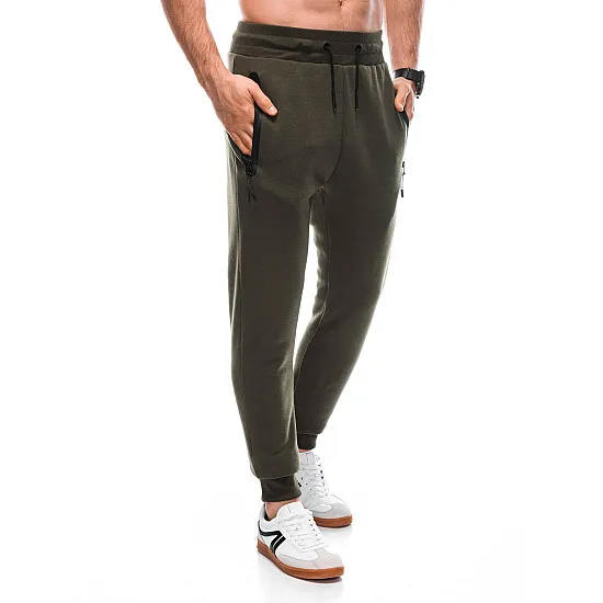 Casual trousers in khaki Gin EM-PASK-0102