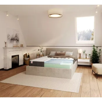 Foam mattress with silver border cosido cover MERIDO 120X200