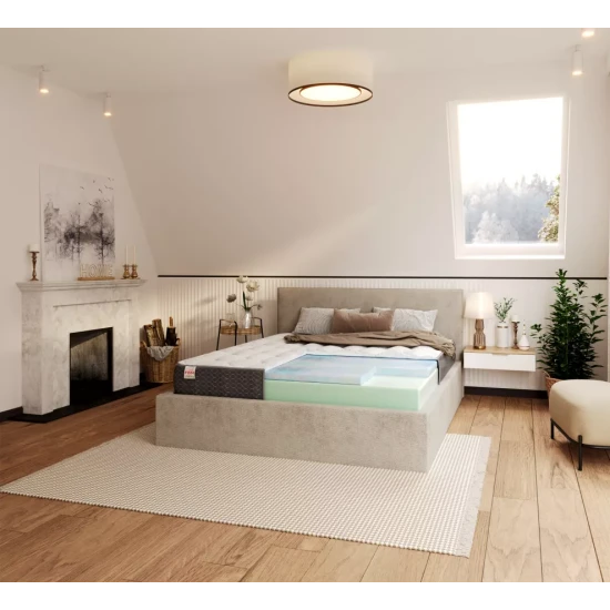 Porolono čiužinys  su silver border cosido užvalkalu MERIDO 140X200 MERIDO