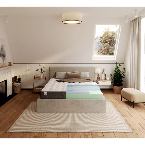 Porolono čiužinys  su silver border cosido užvalkalu MERIDO 140X200 MERIDO