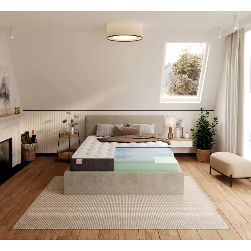 Materac piankowy ze srebrną obwódką i pokrowcem MERIDO 180X200 MERIDO