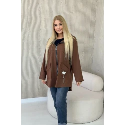 Moteriškas tamsiai rudos spalvos džemperis Milan