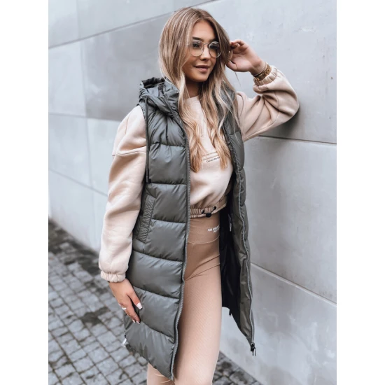 Ilga pilka liemenė su gobtuvu Far TY3832