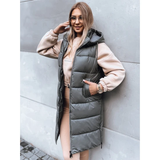 Ilga pilka liemenė su gobtuvu Far TY3832