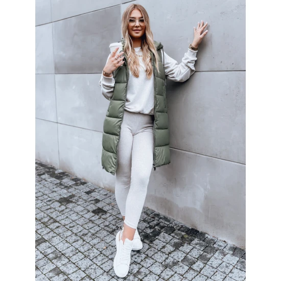 Ilga žalia liemenė su gobtuvu Far TY3833