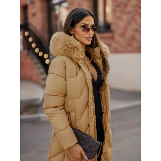 Rudos spalvos žieminė moteriška striukė Gintax JS/16M9202/62