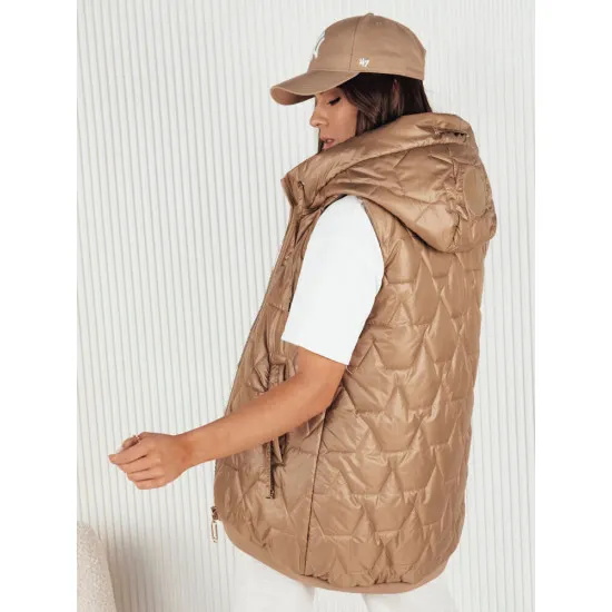 Women's brown hooded vest Kolin TY4115