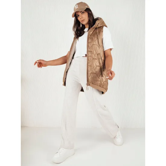 Women's brown hooded vest Kolin TY4115