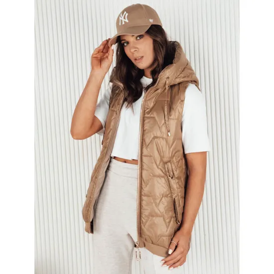 Women's brown hooded vest Kolin TY4115