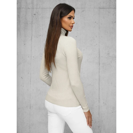 Moteriškas rusvas megztinis su aukštu kaklu Stelin JS/8009/4