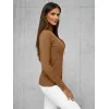 Brązowy sweter damski z wysokim kołnierzem Stelin JS/8009/7