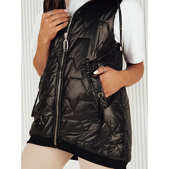 Women's black hooded vest Kolin TY4116