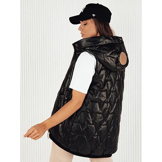 Women's black hooded vest Kolin TY4116