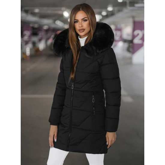 Moteriška juodos spalvos paltas Stel JS/16M9099/392Z