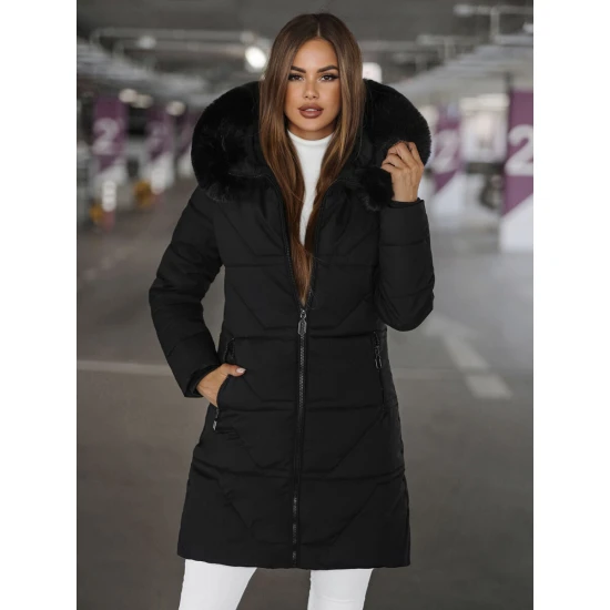 Moteriška juodos spalvos paltas Stel JS/16M9099/392Z