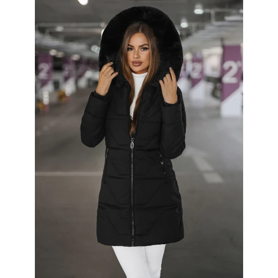 Moteriška juodos spalvos paltas Stel JS/16M9099/392Z