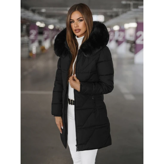 Moteriška juodos spalvos paltas Stel JS/16M9099/392Z