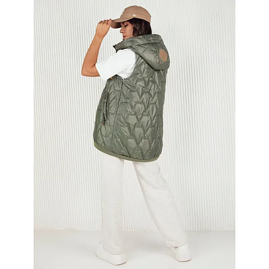 Women's green hooded vest Kolin TY4118