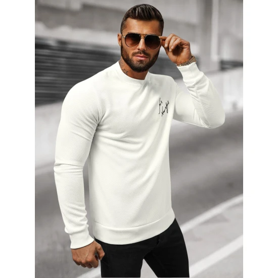 Vyriškas baltas džemperis New York O/P2031