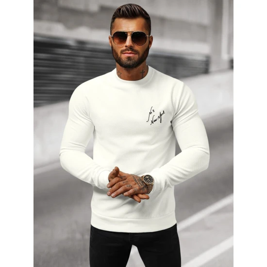 Vyriškas baltas džemperis New York O/P2031