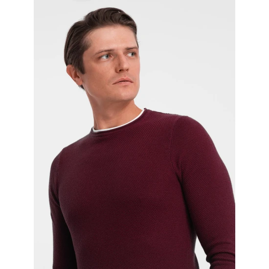 Vyriškas bordo spalvos megztinis Finn V8 OM-SWSW-0103