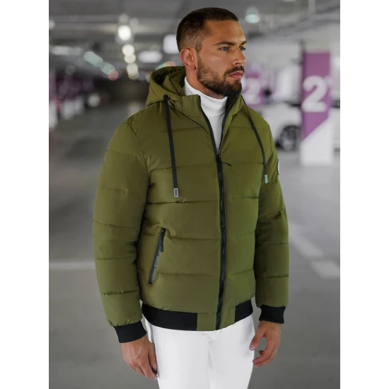 Vyriška chaki žieminė striukė Edi JS/31M5023/62Z