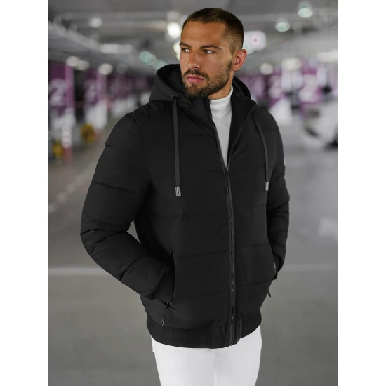 Vyriška juoda žieminė striukė Edi JS/31M5023/392Z