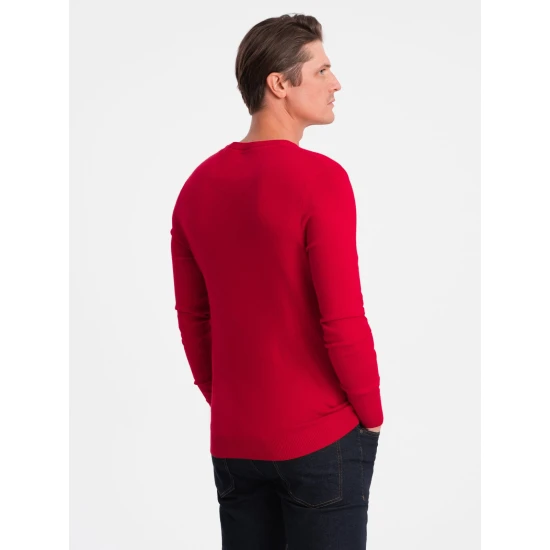 Vyriškas raudonos spalvos megztinis Oscar V13 OM-SWBS-0106
