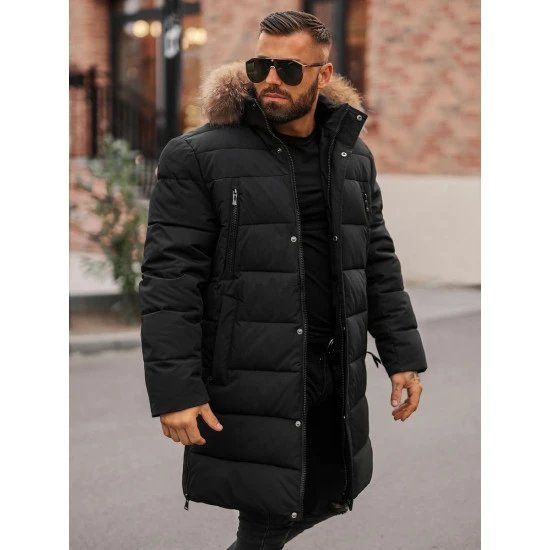 Vyriška juodos spalvos žieminė striukė Fred JS/25M9803/392