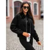 Juoda striukė su juodu kailiuku Edit O/81326