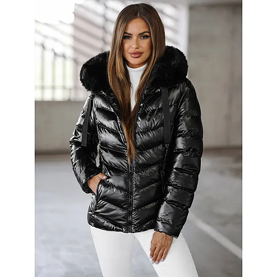 Black glossy jacket for women Alexa JS/5M3138/392AZ