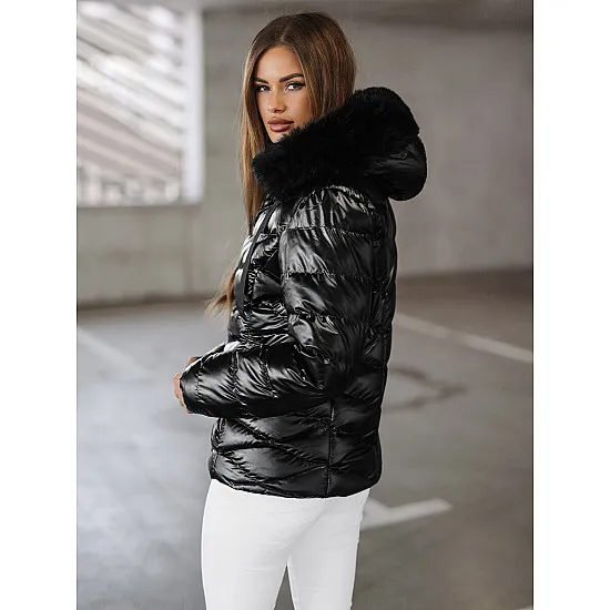 Black glossy jacket for women Alexa JS/5M3138/392AZ