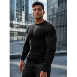 Vyriški juodos spalvos marškinėliai ilgomis rankovėmis Jamat