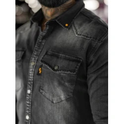 Vyriški džinsiniai juodos spalvos marškiniai 