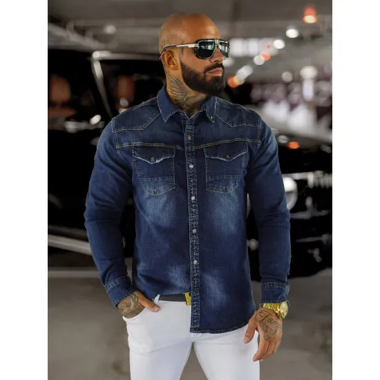 Men's denim shirt in blue O/51412