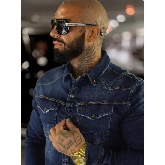 Men's denim shirt in blue O/51412