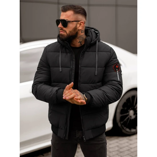 Vyriška juoda žieminė striukė Martim Žieminės striukės