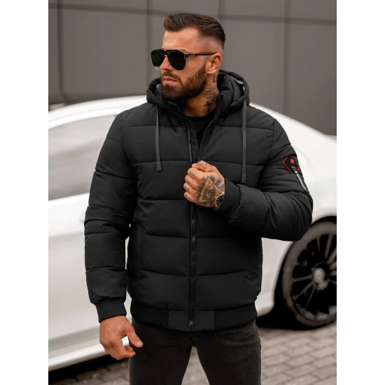 Vyriška juoda žieminė striukė Martim Žieminės striukės