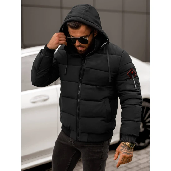 Vyriška juoda žieminė striukė Martim Žieminės striukės