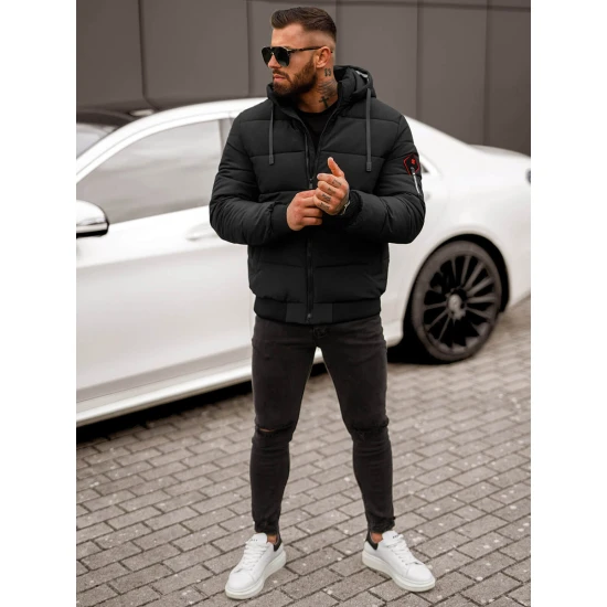 Vyriška juoda žieminė striukė Martim Žieminės striukės