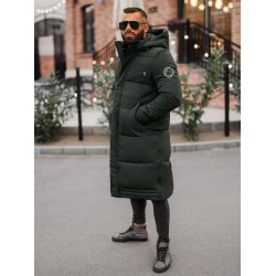 Vyriška tamsiai žalia žieminė striukė Bruno