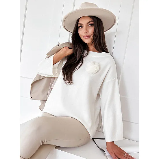 Women's white oversize jumper Justi MY2006