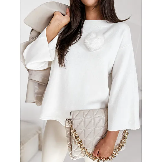Women's white oversize jumper Justi MY2006