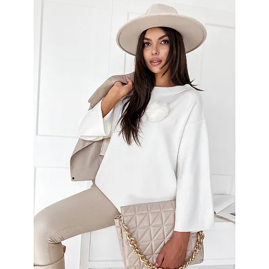 Women's white oversize jumper Justi MY2006