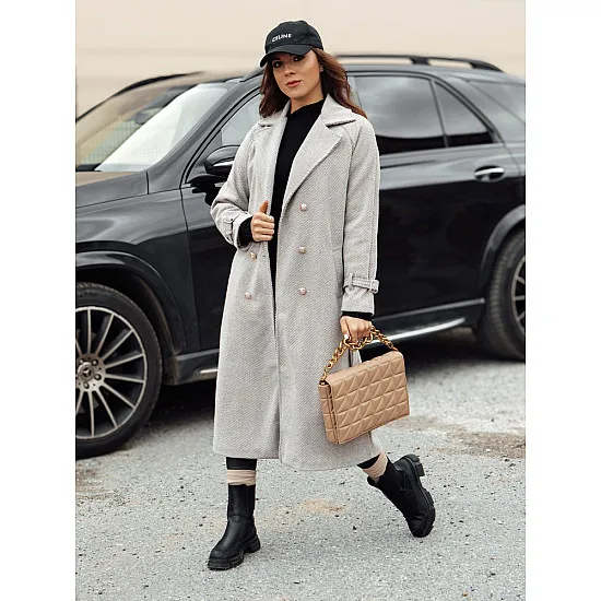 Women's brown coat Cameli NY0744